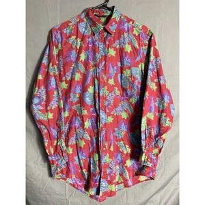 Vintage Kenneth Gordon Retford Leaf Print Sz 10‎ Button Collared Shirt Top